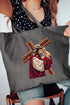 Faux Yarn Jesus At The Cross Canvas Jumbo Tote