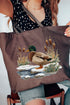 Faux Yarn Winter Mallard Canvas Jumbo Tote