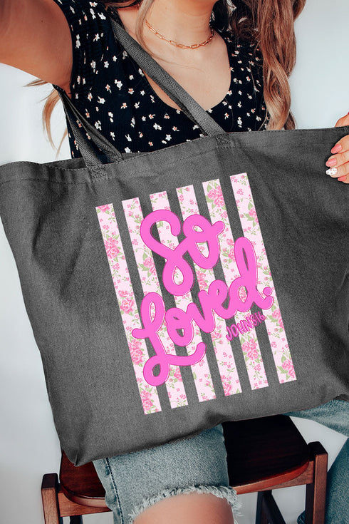 Floral So Loved Canvas Jumbo Tote