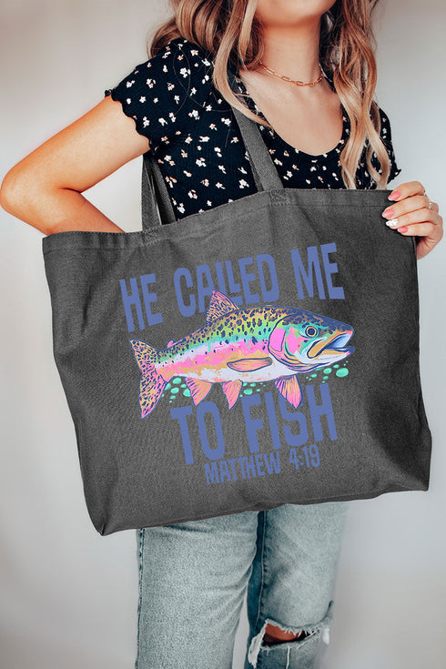 He Called Me To Fish Canvas Jumbo Tote
