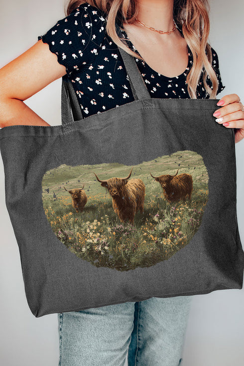 Highland Herd Canvas Jumbo Tote