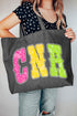 Personalized Neon Care Crew Canvas Jumbo Tote