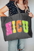 Personalized Neon Care Crew Canvas Jumbo Tote