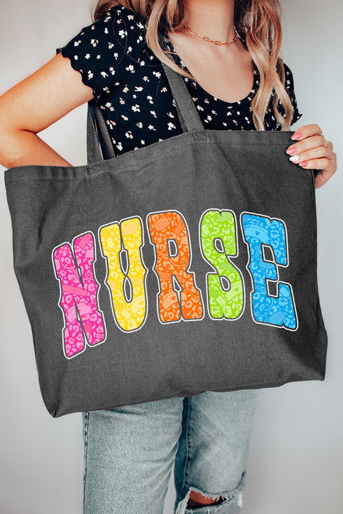 Personalized Neon Care Crew Canvas Jumbo Tote