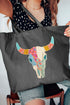 Patchwork Steer Head Canvas Jumbo Tote