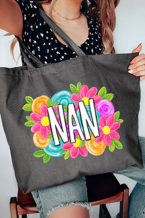 Personalized Mother's Day Bloom Canvas Jumbo Tote *Choose Your Name