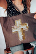 The Painted Gilded Cross Canvas Jumbo Tote