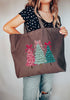 The Painted Trio Trees Canvas Jumbo Tote