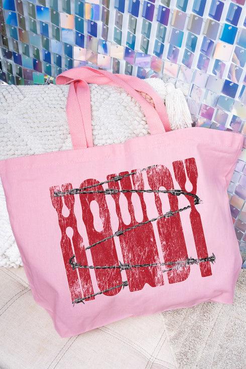 Barbed Wire Howdy Canvas Jumbo Tote