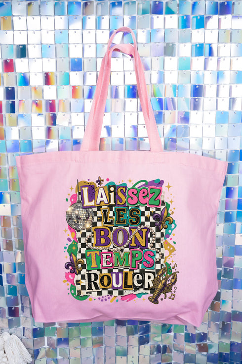 Bold Laissez Les Bon Temps Rouler Canvas Jumbo Tote