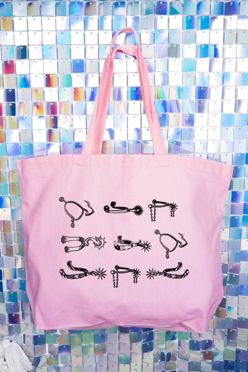 Boot Spurs Canvas Jumbo Tote