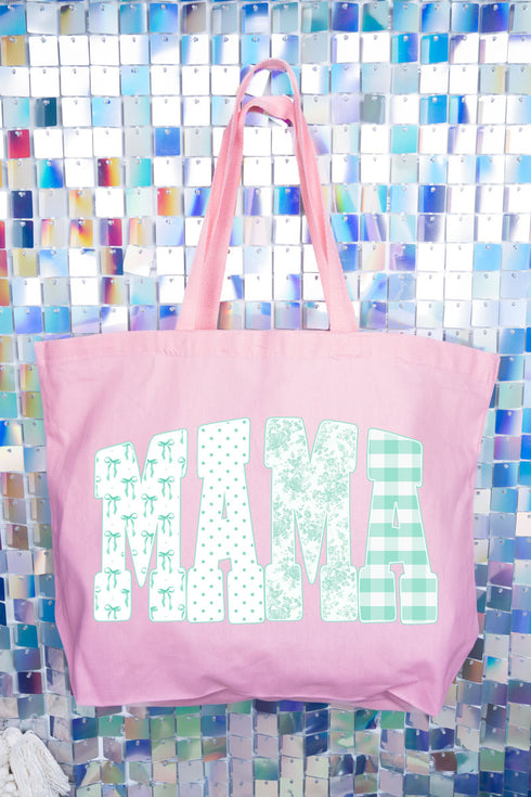 Bow And Green Mama Canvas Jumbo Tote