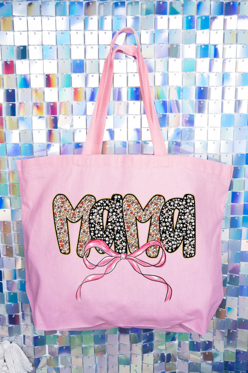 Bubble Mama Ribbon Canvas Jumbo Tote