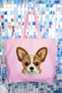Faux Yarn Chihuahua Canvas Jumbo Tote