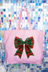 Christmas Plaid Coquette Canvas Jumbo Tote