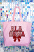 Crimson And Cozy Canvas Jumbo Tote