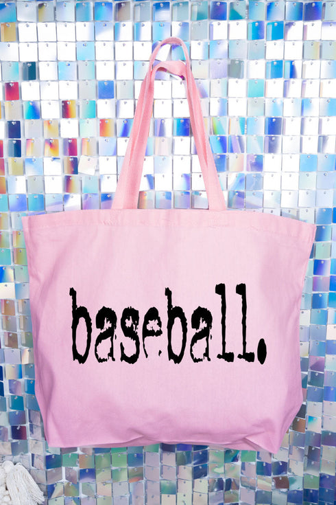 Distressed Baseball. Canvas Jumbo Tote
