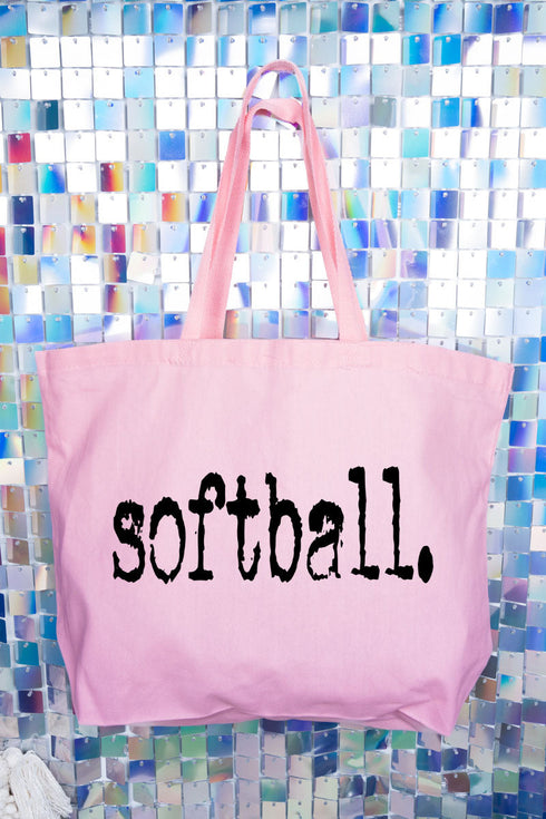 Distressed Softball. Canvas Jumbo Tote