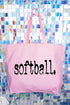 Distressed Softball. Canvas Jumbo Tote
