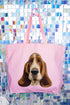 Faux Yarn Basset Hound Canvas Jumbo Tote