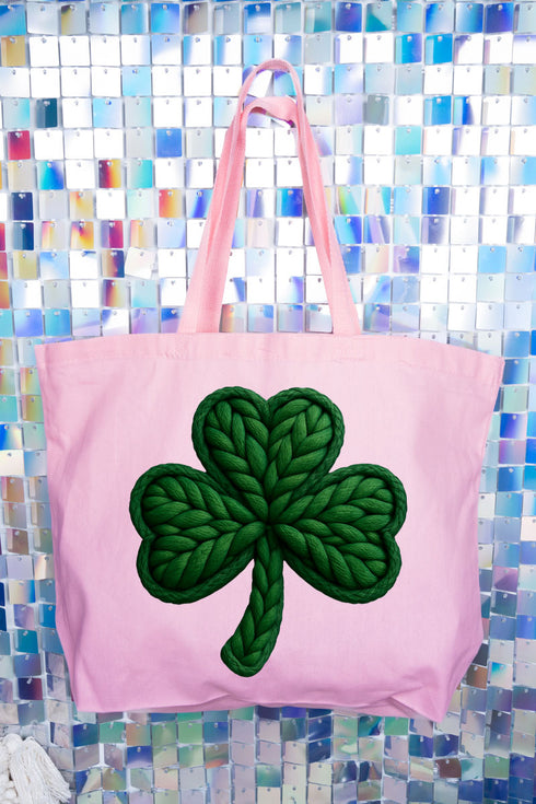 Faux Yarn Clover Canvas Jumbo Tote
