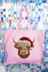 Faux Yarn Highland Cow Canvas Jumbo Tote