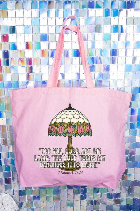 For You, Lord, Are My Lamp Canvas Jumbo Tote