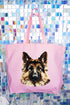 Faux Yarn German Shepherd Canvas Jumbo Tote