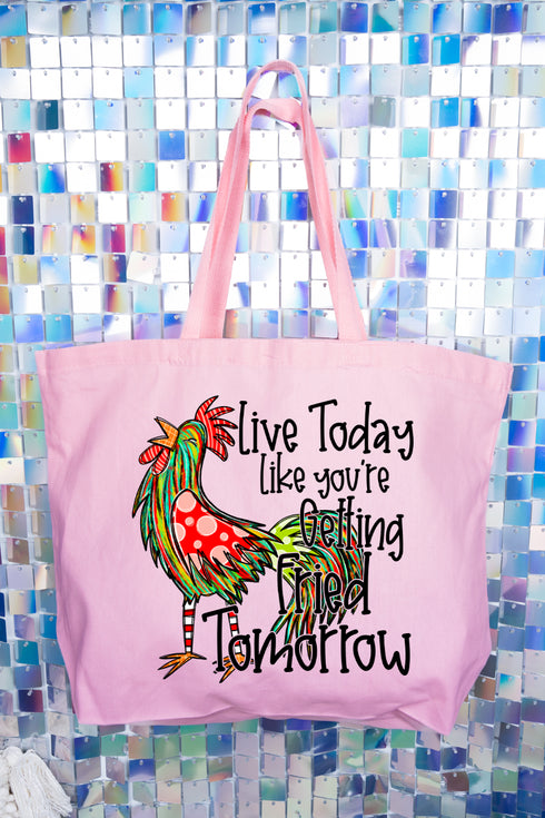Getting Fried Tomorrow Canvas Jumbo Tote