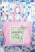 Happy Go Lucky Canvas Jumbo Tote