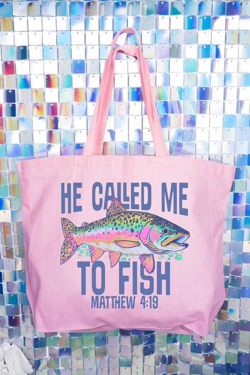 He Called Me To Fish Canvas Jumbo Tote