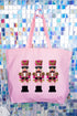 Faux Yarn Holiday Guard Nutcracker Canvas Jumbo Tote