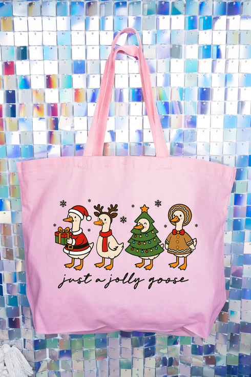 Just A Jolly Goose Canvas Jumbo Tote