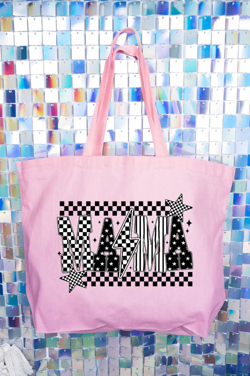 Mama Check It Out Canvas Jumbo Tote