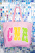 Personalized Neon Care Crew Canvas Jumbo Tote