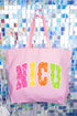 Personalized Neon Care Crew Canvas Jumbo Tote
