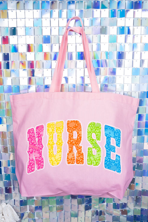 Personalized Neon Care Crew Canvas Jumbo Tote