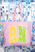 Personalized Neon Care Crew Canvas Jumbo Tote