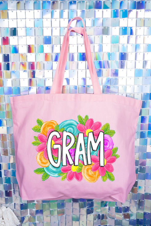 Personalized Mother's Day Bloom Canvas Jumbo Tote *Choose Your Name