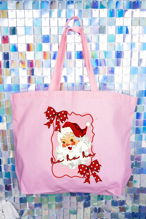 Preppy Santa Coquette Canvas Jumbo Tote