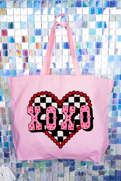 Rockabilly XOXO Canvas Jumbo Tote