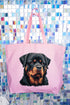 Faux Yarn Rottweiler Canvas Jumbo Tote