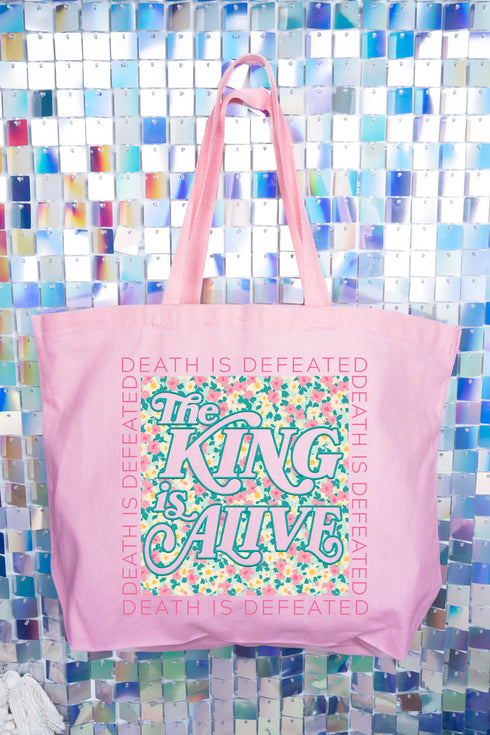 The King Is Alive Canvas Jumbo Tote