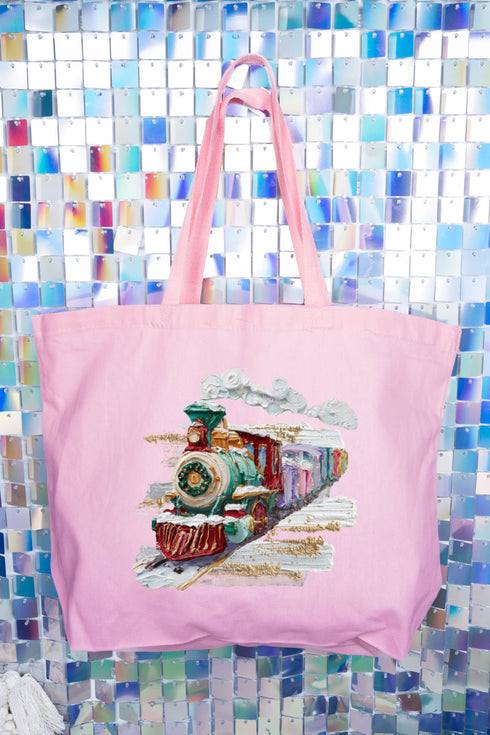 The Painted Train Canvas Jumbo Tote