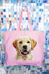 Faux Yarn Yellow Labrador Retriever Canvas Jumbo Tote