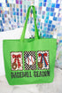 Baseball Season Ribbon Canvas Jumbo Tote