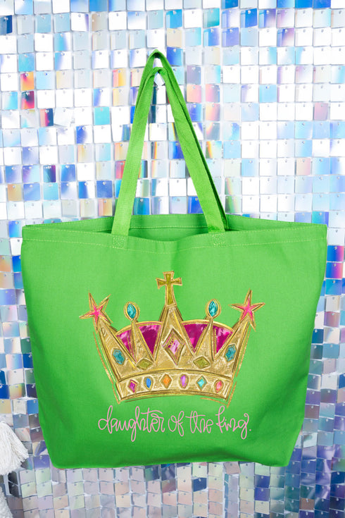 Bejeweled Daughter Of The King Canvas Jumbo Tote