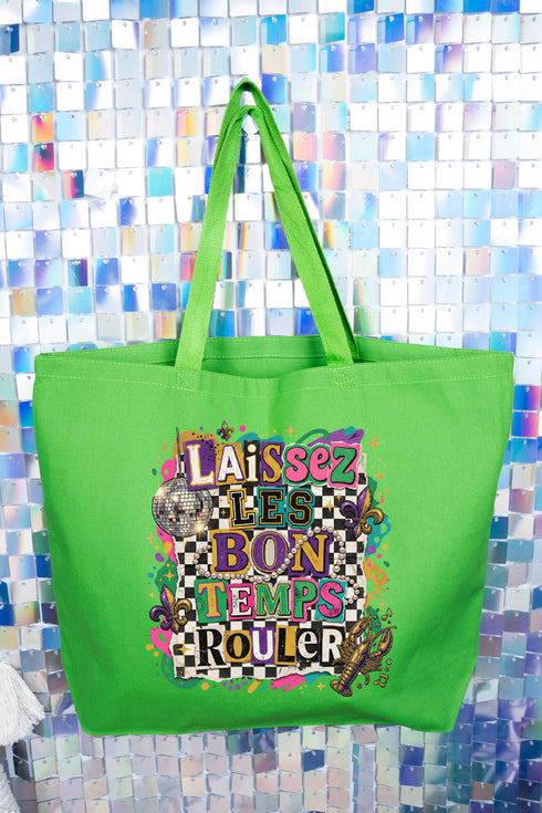 Bold Laissez Les Bon Temps Rouler Canvas Jumbo Tote