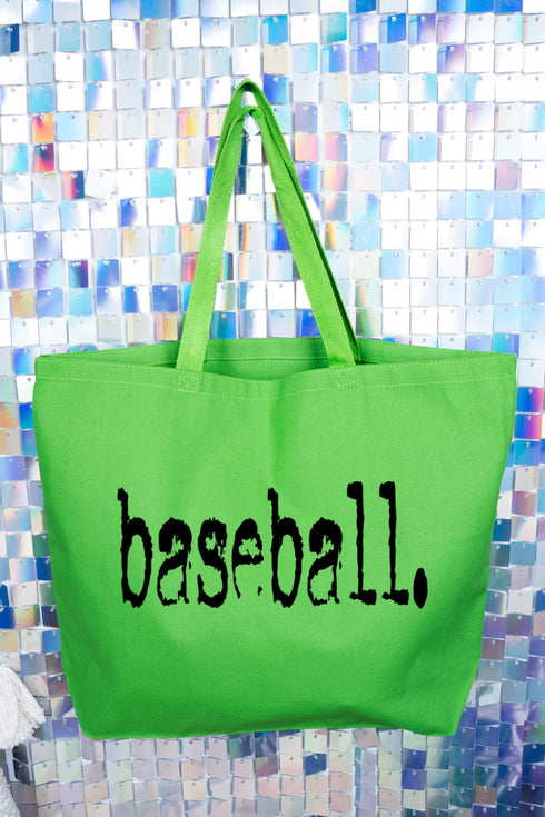 Distressed Baseball. Canvas Jumbo Tote