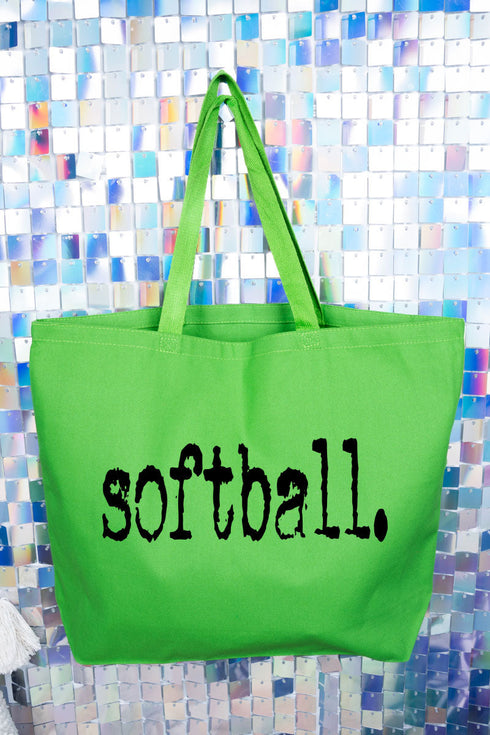 Distressed Softball. Canvas Jumbo Tote